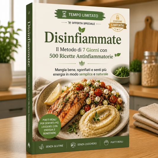 Desinflamate: El Método de 7 Días con 500 Recetas + 5 BONOS DE REGALO 🎁🇮🇹
